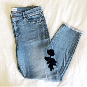 Loft appliqué skinny jeans.